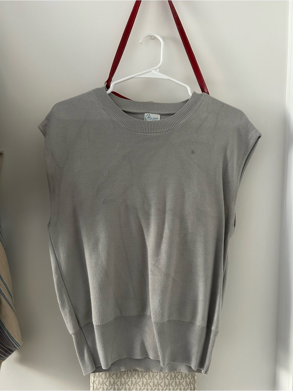Blue Rain Sleeveless Knit Top in Gray